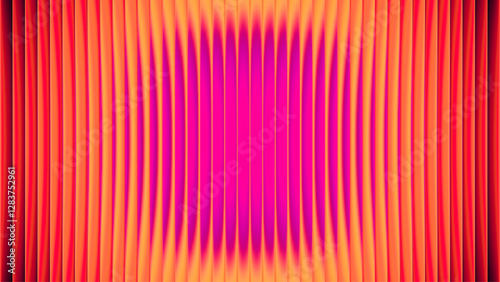 Vibrant fiery of glowing hot pink orange and deep red waves creates a mesmerizing circular flow rhythm. Minimalistic and futuristic background perfect for creative digital designs. Vector illustration