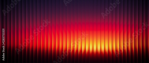 Sunset gradient vertical linear pattern with fractal glass effect and warm blending glowing tones. Serene atmosphere, tranquility sky, peaceful twilight mood aesthetic design. Vector illustration