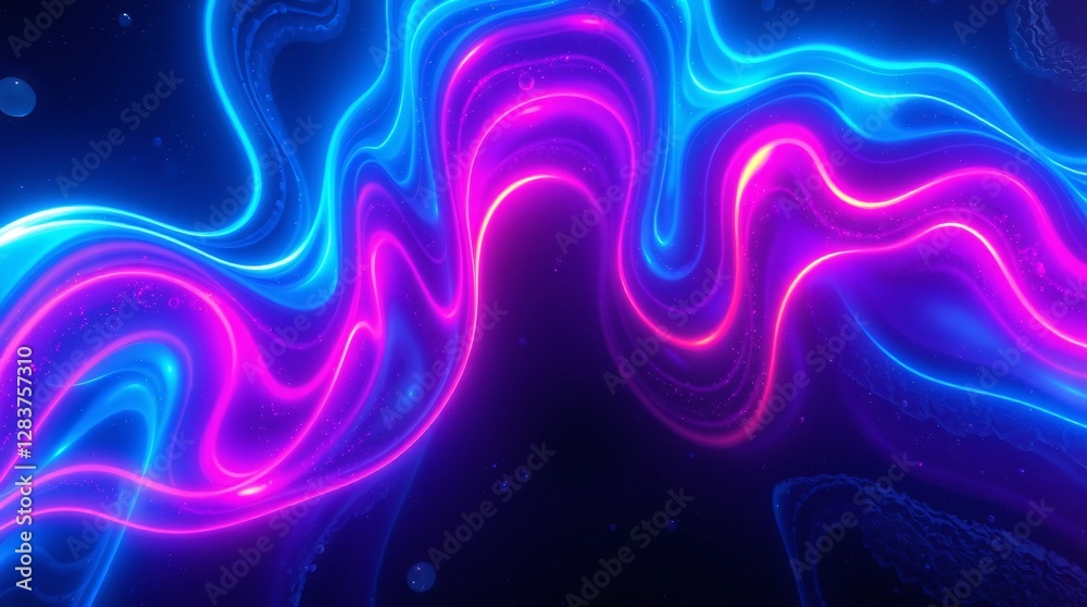 Elegant Flowing Colorful Wave on a Deep Black Background Elegant Flowing Colorful Wave on a Deep Black Background