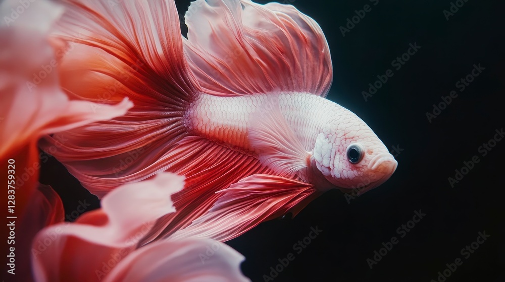Elegant Pink Siamese Fighting Fish Aquatic Life Macro Elegant Pink Siamese Fighting Fish Aquatic Life Macro