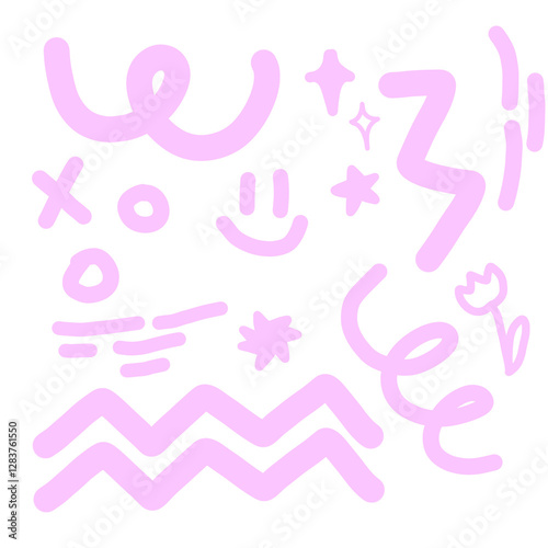 doodle sparkle png set