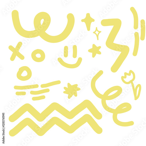 doodle sparkle png set