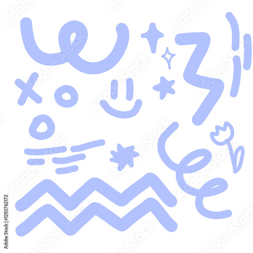 doodle sparkle png set