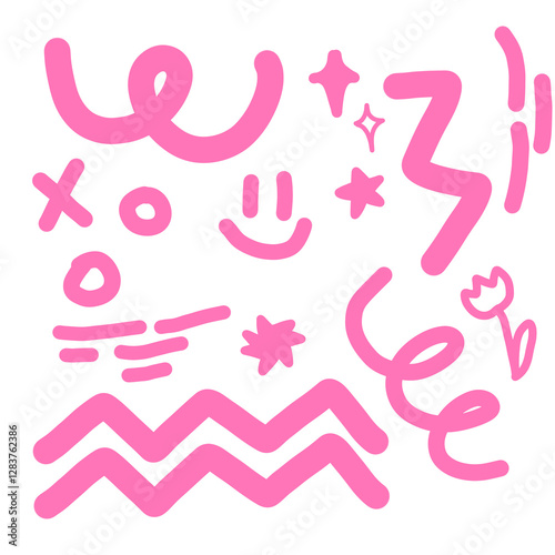 doodle sparkle png set
