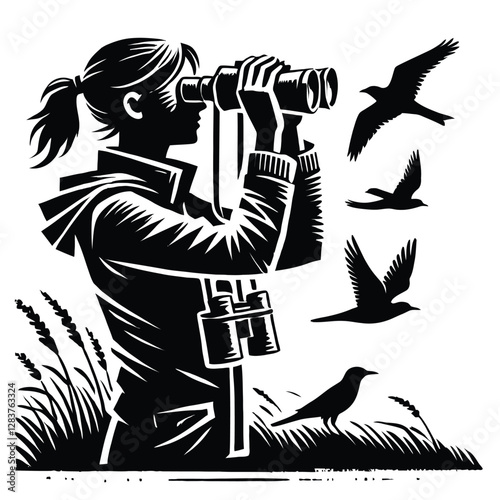 Birdwatching Silhouette
