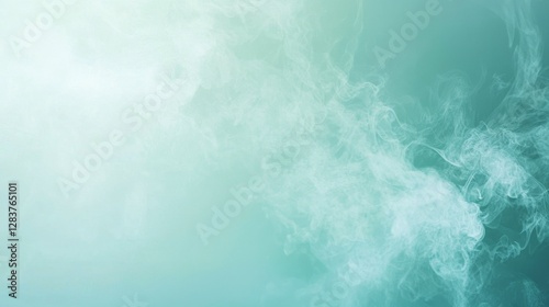 Blue and white smoke background with soft pastel green gradient design for creative projects