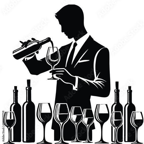 Wine Tasting Host Silhouette