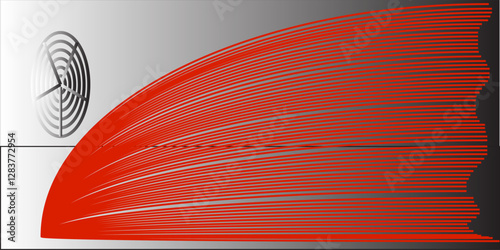 Red and black vector 3d futuristic tech glow and shinning line simple modern abstract banner.ESP 10