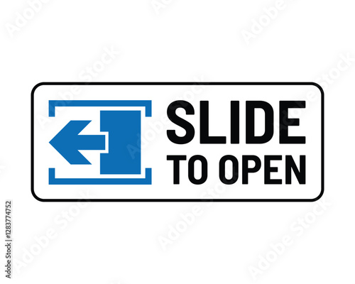 Slide to Open Sign Door Operation Indicator High Quality Vector