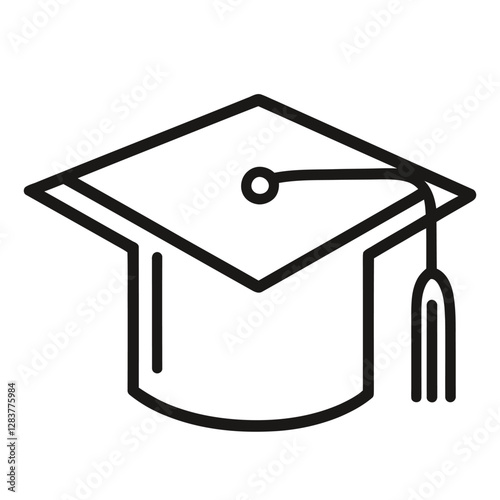 A simple illustration of a graduation cap, symbolizing academic achievement and celebration.