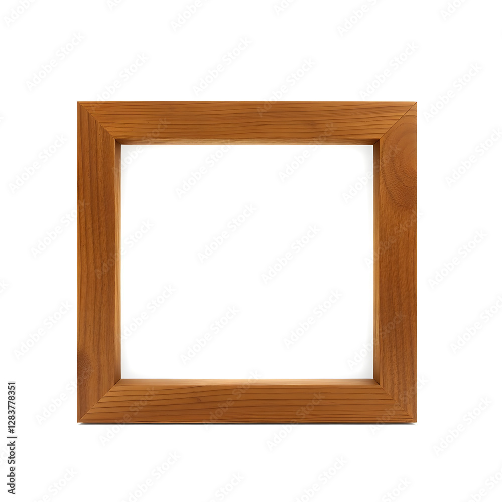 Empty wooden picture frame on white background with copy space Empty wooden picture frame on white background with copy space