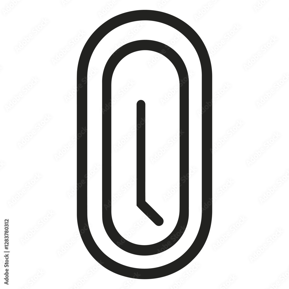 A minimalist clock design featuring a simple hour hand in an oval shape.