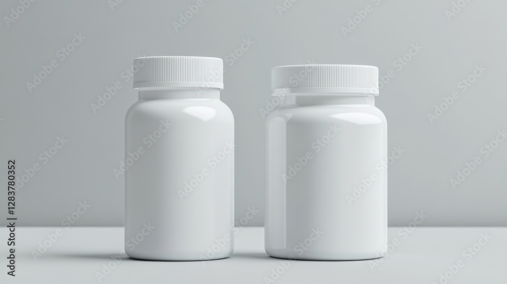 White plastic pill bottle mockup. Realistic 3d vector illustration set of vitamin or supplement jar template. Closed package container for medicine with cap. Pharmacy cylinder packaging canister. White plastic pill bottle mockup. Realistic 3d vector illustration set of vitamin or supplement jar template. Closed package container for medicine with cap. Pharmacy cylinder packaging canister.