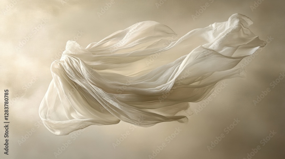 custom made wallpaper toronto digitalA delicate white fabric floats gracefully against a soft, neutral background, showcasing its elegant movement and texture