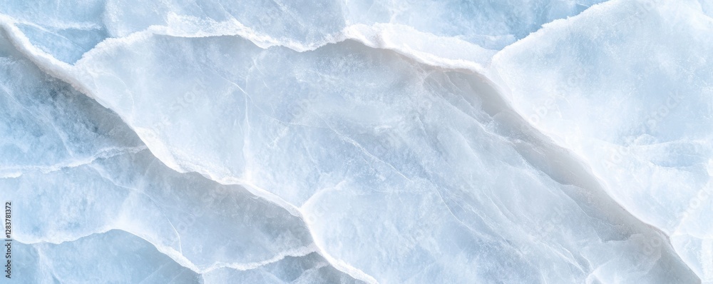 Obraz premium Soft blue glacier texture features smooth icy patterns suitable for backgrounds or design elements. The serene and cold appearance adds depth and tranquility to any project needing a cool ambiance