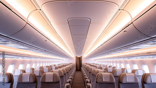 Luxury Airplane Cabin Interior – Premium Seating & Ambient Lighting for Airline, Travel & Aviation Stock Use, uxury travel blogs, aviation stock photo platforms, in-flight service promotions, 