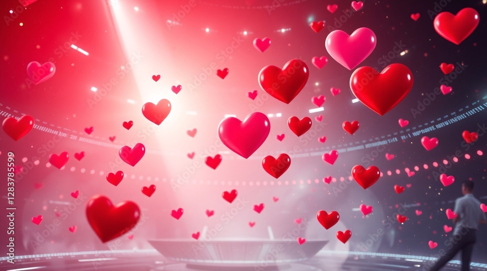 Obraz premium Symbolic Red Heart Floating Freely in the Breeze