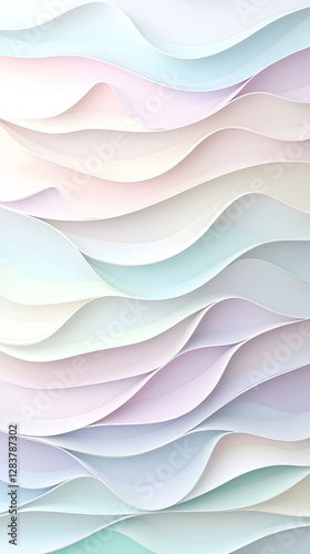 A pattern of wavy lines in pastel colors, creating an abstract background with a sense of movement and depth
