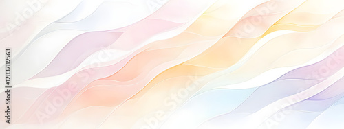 A pattern of wavy lines in pastel colors, creating an abstract background with a sense of movement and depth
