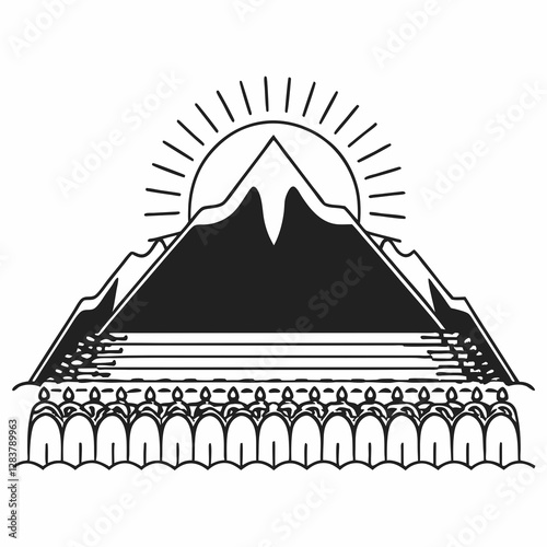 Arafat Mountain Icon – Hajj Pilgrimage Symbol Vector