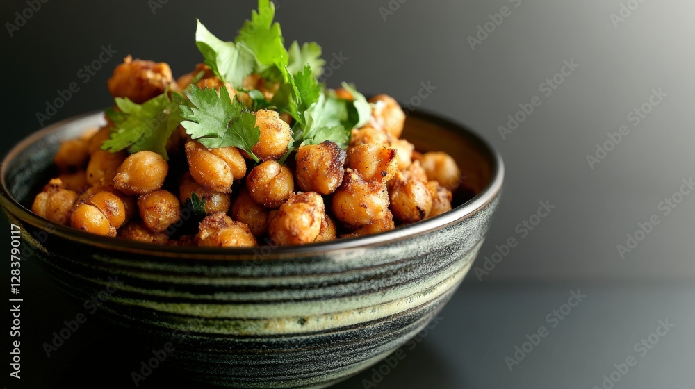 Crispy Roasted Chickpeas in a Stylish Bowl - A Flavorful and Healthy Snack Crispy Roasted Chickpeas in a Stylish Bowl - A Flavorful and Healthy Snack