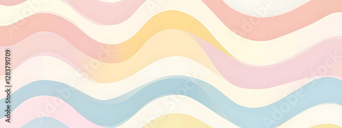 A pattern of wavy lines in pastel colors, creating an abstract background with a sense of movement and depth
