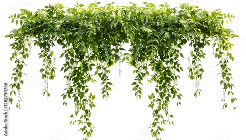 Green Hanging Vines on White Background – Isolated Botanical Element for Nature, Eco & Decorative Design Projects
