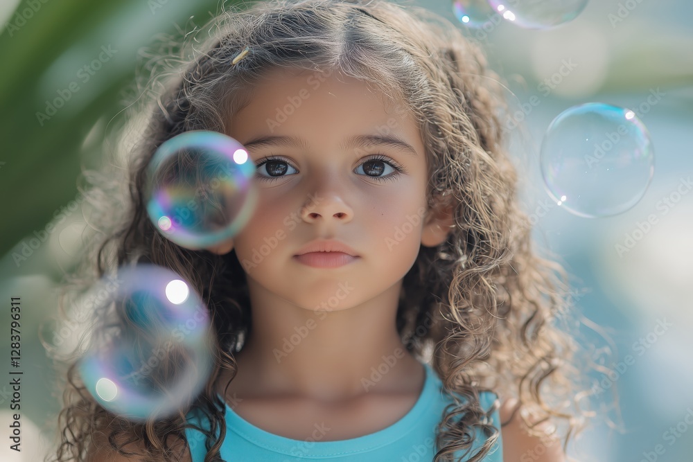 Adorable Little Girl Playing with Bubbles: A Portrait of Innocence and Joy Adorable Little Girl Playing with Bubbles: A Portrait of Innocence and Joy