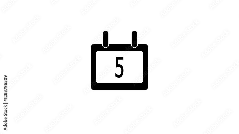 Animated Calender icon isolated .Time and date Managements Schedule icon isolated .Calender schedule 5.