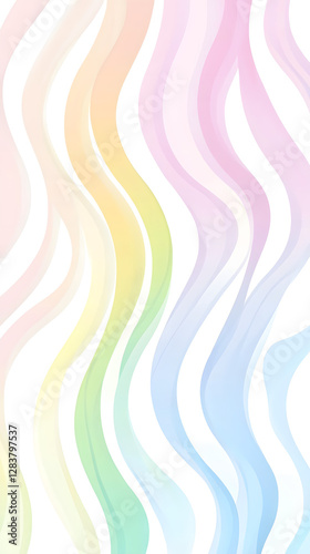 A pattern of wavy lines in pastel colors, creating an abstract background with a sense of movement and depth
