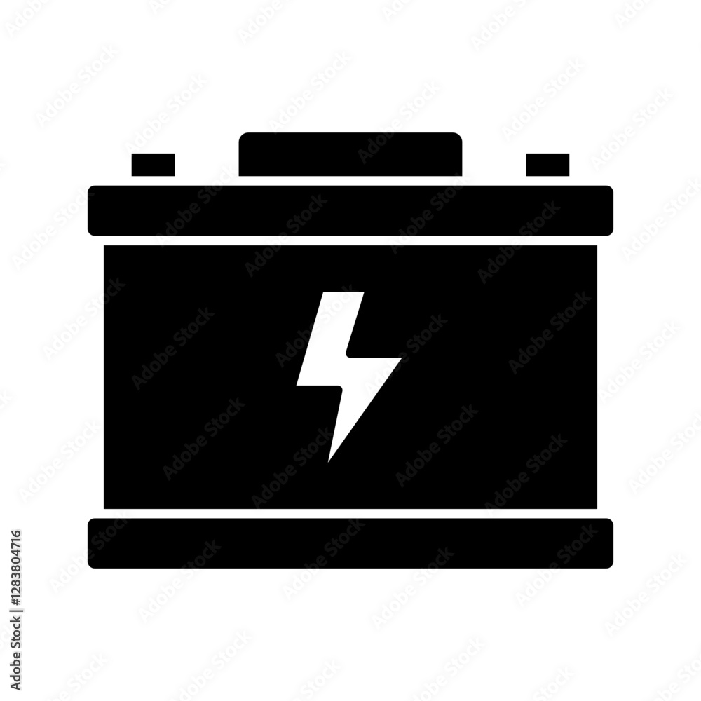 Car Battery icon color editable on white background Car Battery icon color editable on white background