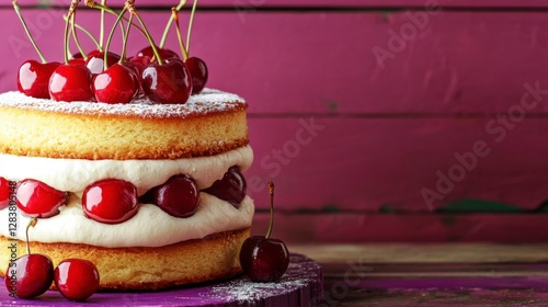 Layered Cherry Cake with Whipped Cream: A Sweet Delight