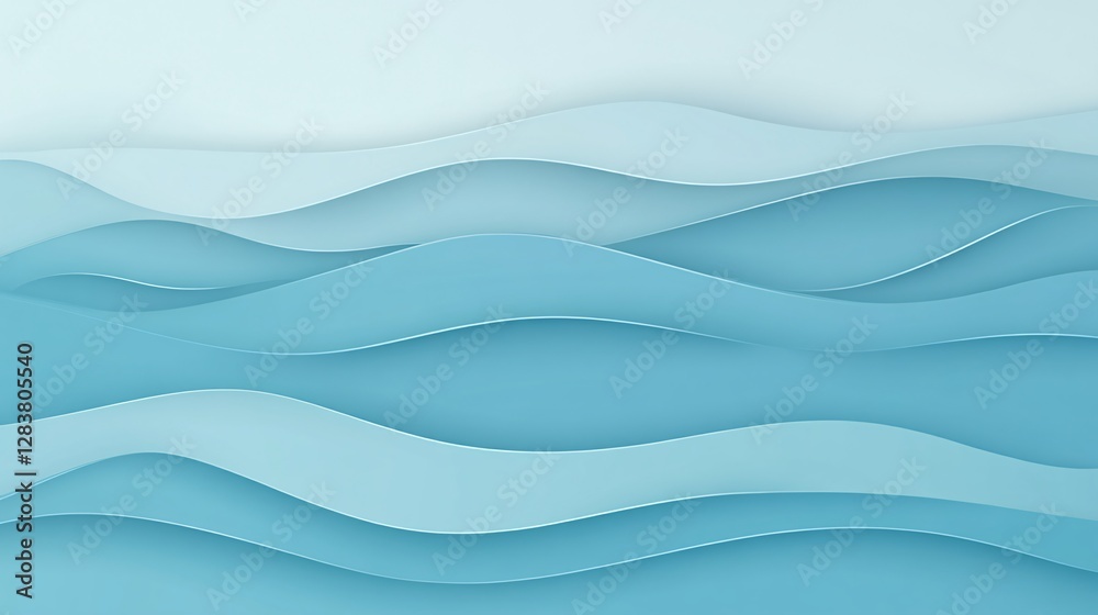 Fototapeta premium A gradient blue ocean background with soft ripples and gentle waves