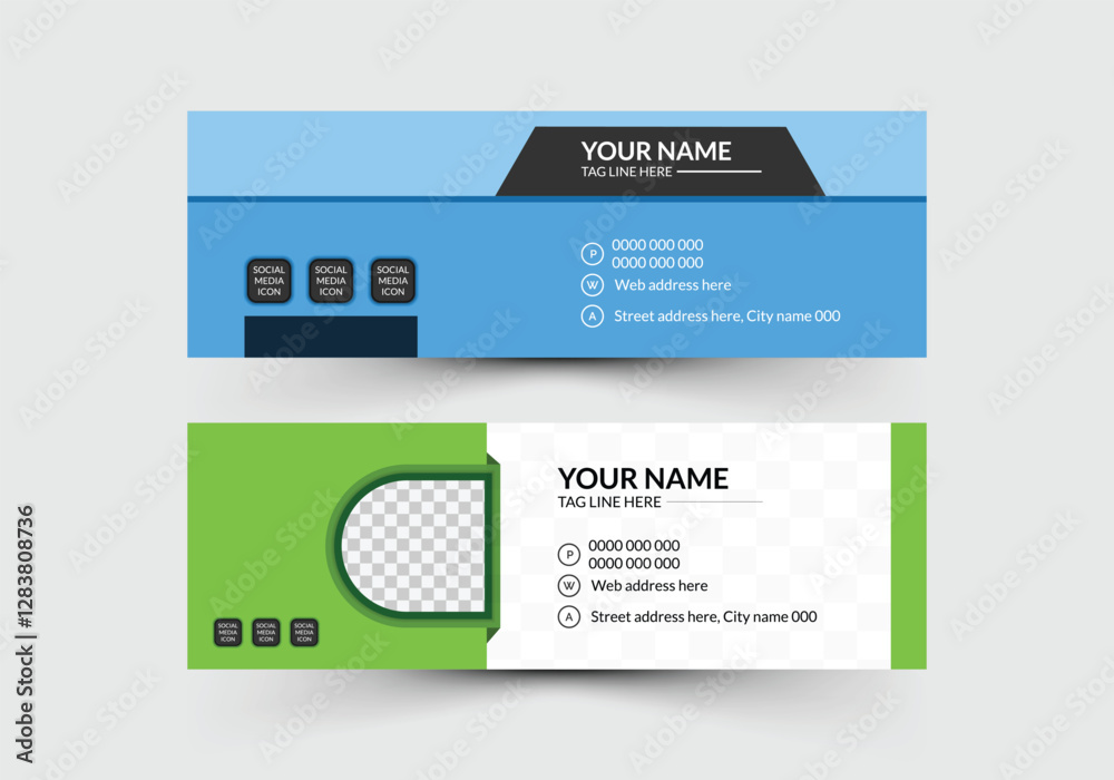 Email signature template layout vector illustration Email signature template layout vector illustration