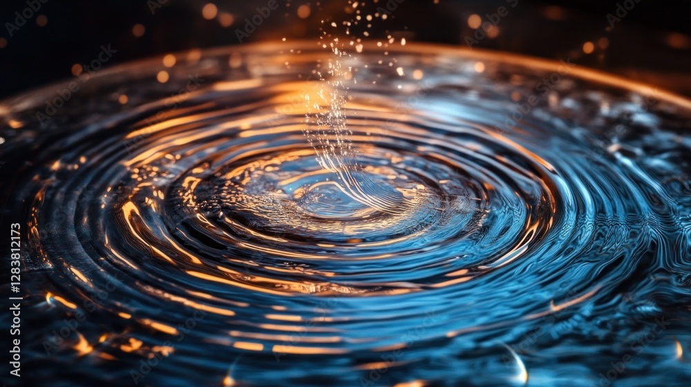 Liquid Symphony: A Captivating Water Drop's Ripple Effect Liquid Symphony: A Captivating Water Drop's Ripple Effect