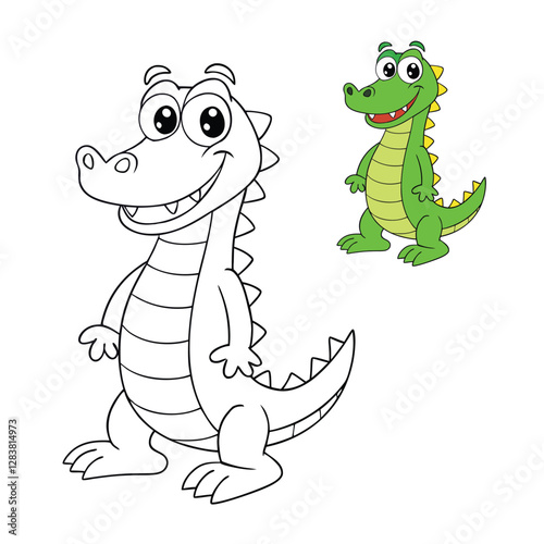 A cheerful, fun-loving crocodile with a big toothy grin, bright green scales, and playful eyes. Always ready for adventure, laughter, and spreading joy to everyone!