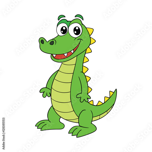 A cheerful, fun-loving crocodile with a big toothy grin, bright green scales, and playful eyes. Always ready for adventure, laughter, and spreading joy to everyone!