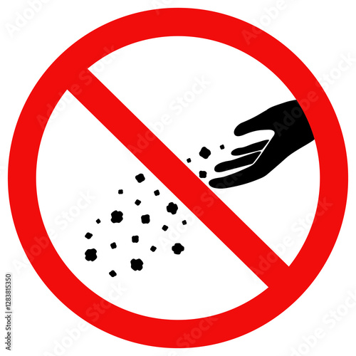 Do not feed the animals sign. Flat vector illustration simple design.