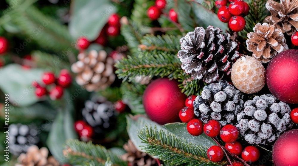 Fototapeta premium Festive Christmas Decorations Close Up