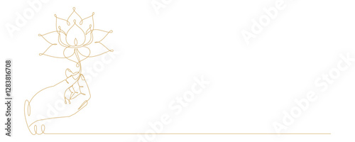 Vesak Day line art style illustration vector 5