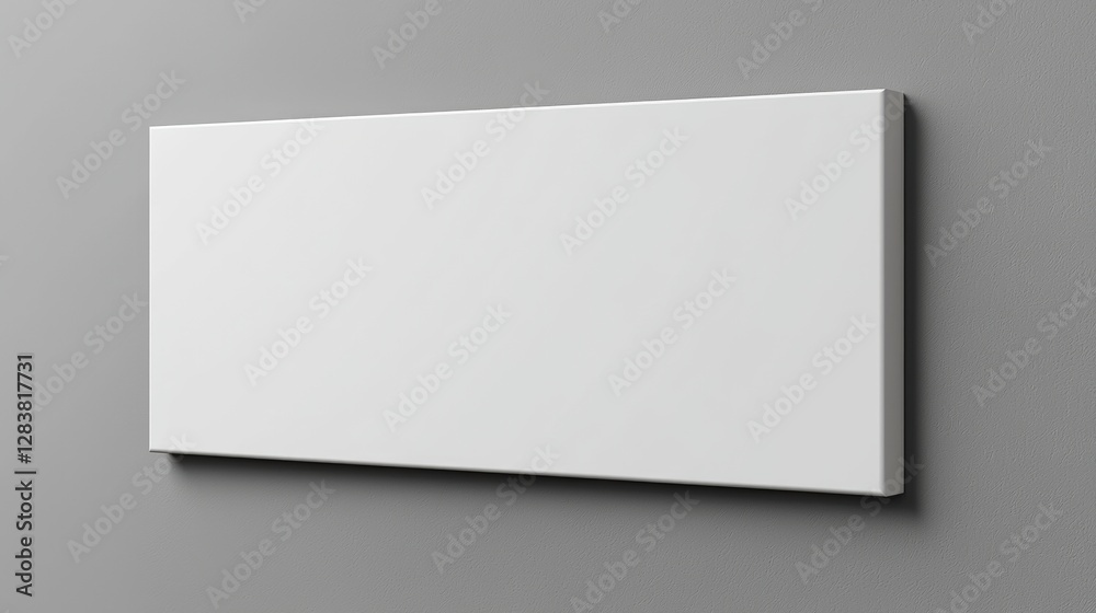 Modern Minimalist Blank Banner on Gray Wall for Clean Presentation or Display in Professional Settings Modern Minimalist Blank Banner on Gray Wall for Clean Presentation or Display in Professional Settings