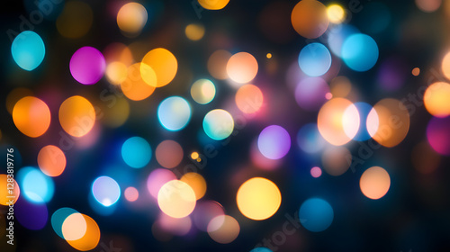 Photo of multiple colored bokeh lights on a black background
