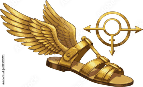 talaria shoes or winged boots illustration hand drawn isolated vector
