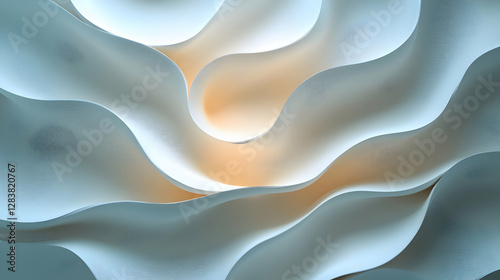 Elegant blue silk fabric with smooth satin texture and luxurious wave patterns