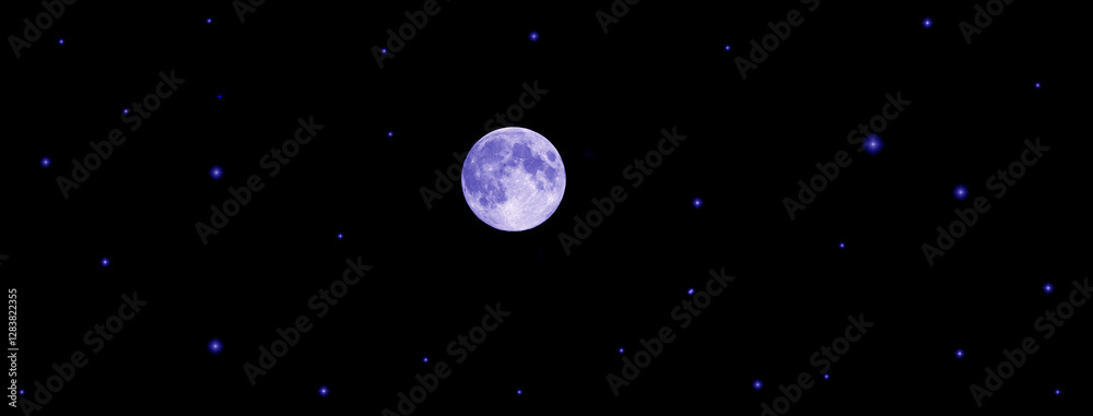 The moon in the night sky