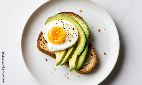 Delicious Avocado Toast with Poached Egg on Whole Grain Bread