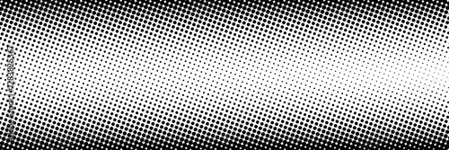 Set of halftone dots gradient pattern texture isolated on white background. Straight dotted spots using halftone circle dot raster texture. Vector blot half tone collection.
