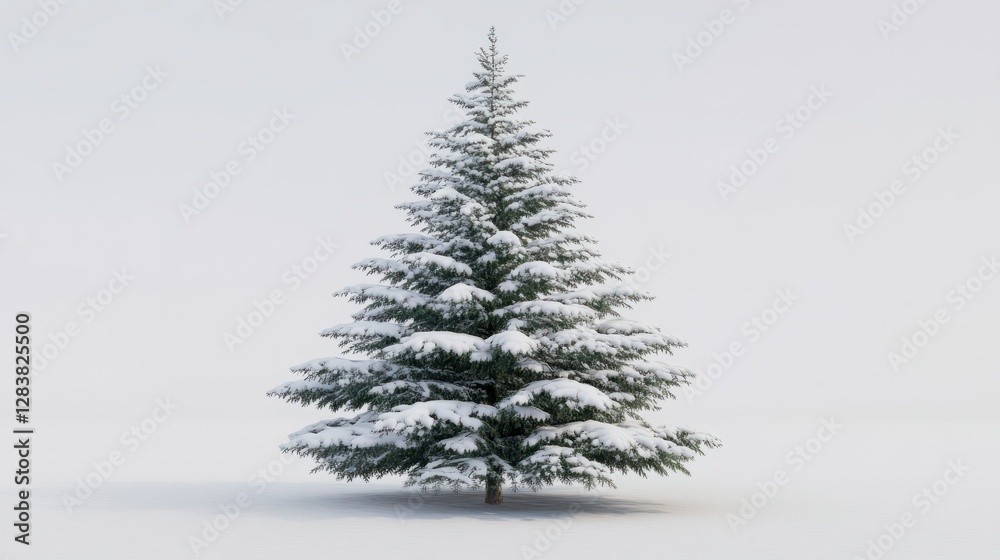 Snow-covered evergreen tree on a clear winter day Snow-covered evergreen tree on a clear winter day