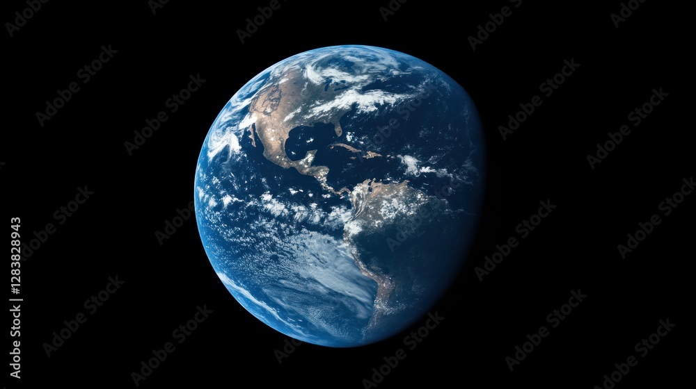 Stunning View of Earth from Space: A Blue Marble in the Void Stunning View of Earth from Space: A Blue Marble in the Void