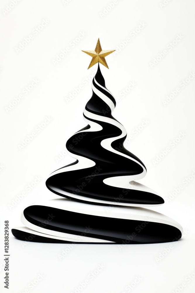 Modern abstract christmas tree design with star Modern abstract christmas tree design with star